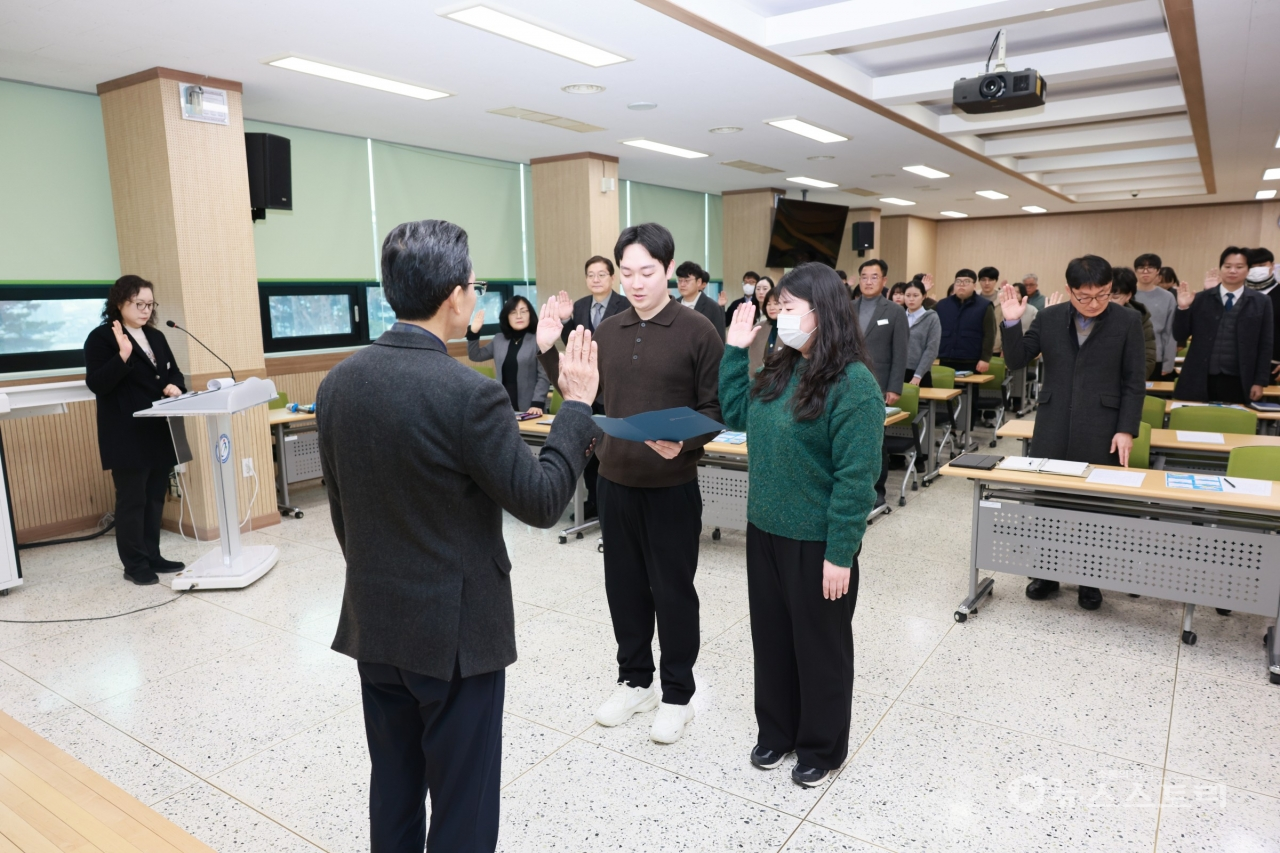 ‘설 명절 선물 안 주고 안 받기’ 다짐대회 장면. ⓒ보령교육지원청