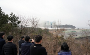 구 서천화력발전소 보일러동 발파 '실패'...드론 투입 원인 조사 중